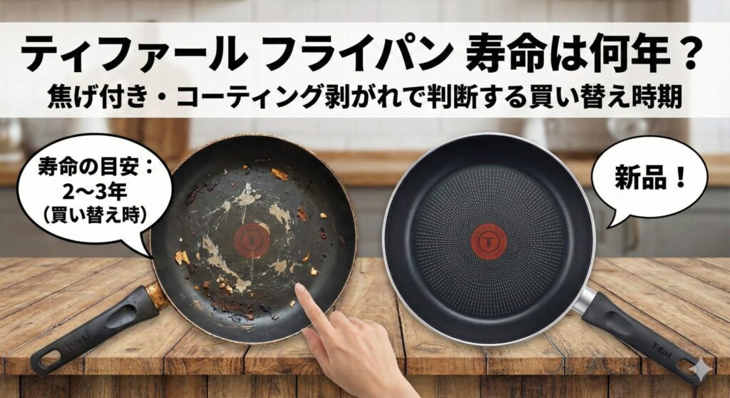 ティファール フライパン 寿命は何年？｜焦げ付き・コーティング剥がれで判断する買い替え時期